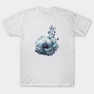 Blue Watercolor Wild Flower T-Shirt